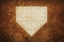 Baseball And Softball Sport Home Plate On Infield Dirt