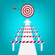 © madedee - Overcoming business challenge and obstacles. Business success. Achievement and goals concept.