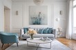 3D Render of Elegant Sofa in Luxurious Modern Living Room..