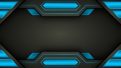 Wall Mural - Modern futuristic black and blue esport background