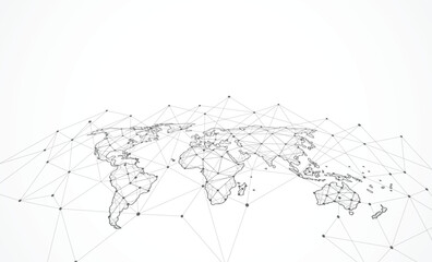 Wall Mural - global network connection. world map point and line composition concept of global business. vector i
