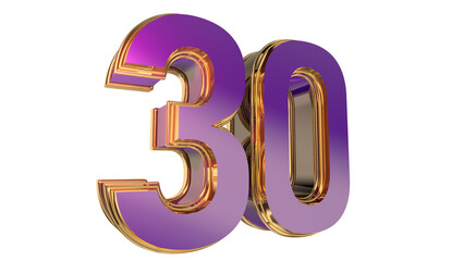 Poster - Bold gold purple 3d number design