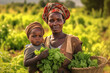 © Cavan Images - Female african farmer with her baby. Generative AI, Generative AI