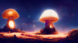 Fototapeta Kosmos - Artificial Fantacy Mushroom 