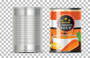 Wall Mural - Carrot soup on grid background