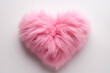 © Anastasiia - Pink Fur Heart On White Background. Generative AI
