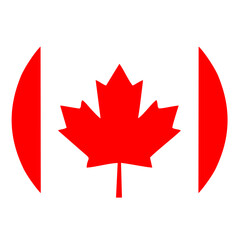 Wall Mural - canadian flag circle transparent png. canada flag round. vector illustration