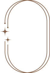 Wall Mural - aesthetic frame shape. outline minimal graphic elements with stars. abstract boho arch with sparkles