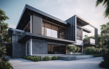 A modern house, generative AI