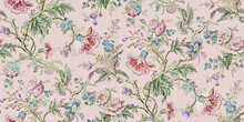 Textile Floral Flower Block Print Texture Patterns For Digital Fabric Print