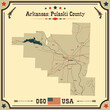© malachy120 - Large and accurate map of Pulaski County, Arkansas, USA with vintage colors.