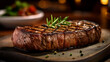 The New York Strip steak has delicious food. AI Generated.