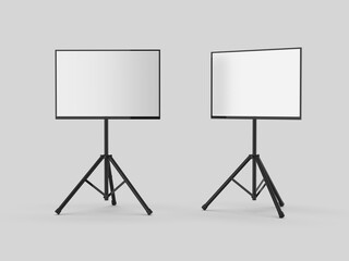 Wall Mural - TV screen for trade show event on tripod blank template, 3d  template.