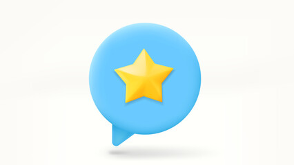 Aufkleber - Speech bubble with golden rating star. Feedback concept. 3d vector illustration
