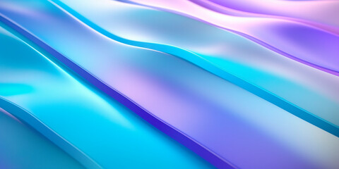 Poster - abstract iridescent blue pink wave background