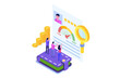 © Andrii Symonenko - Credit score app with rating scale from poor to good rate.  Isometric Vector illustration.