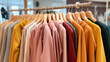 Fashion garments on a clothing display Generative AI