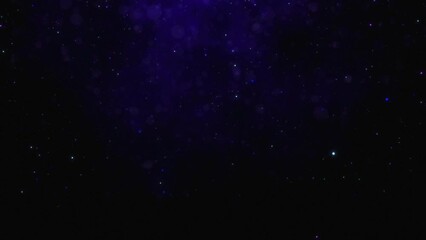Wall Mural - Elegant magical bokeh with falling particles on a dark purple background.