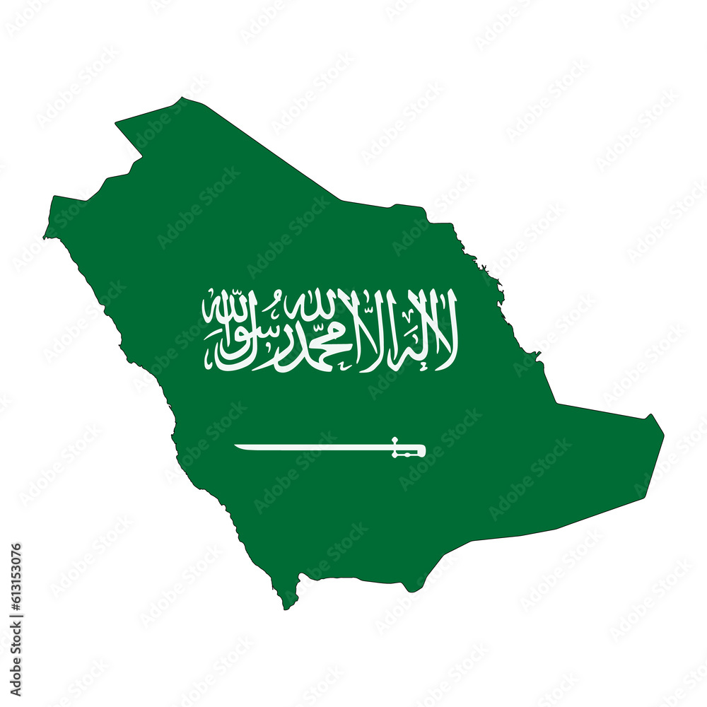 Saudi Arabia Flag Map (PNG) Stock Illustration | Adobe Stock