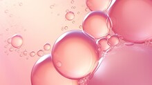 Pink Bubbles Water Drops Background 