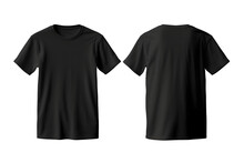 Plain Black T-shirt Front And Back For PNG Mockup