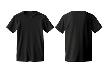 plain black t-shirt front and back for png mockup