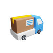 delivery truck with package 3d illustration