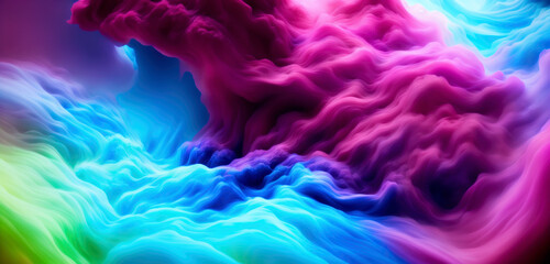 Wall Mural - abstract background featuring vibrant, colorful smoke. fluid motion and texture of smoke. dynamic vi