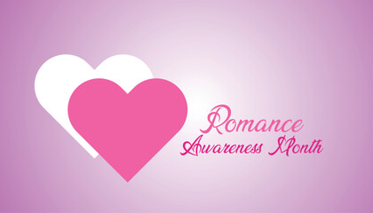 Canvas Print - August is romance awareness month.banner design template Vector illustration background design.