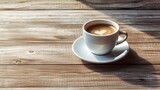 Fototapeta Mapy - Une tasse de café posée sur une table