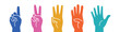 Human hands set. Different gestures