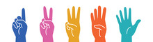 Human Hands Set. Different Gestures