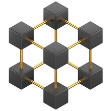 3d Icon Of A Black Blockchain Symbol