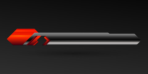 Wall Mural - Abstract black and red lower third breaking news video broadcast title banner