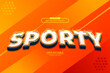 orange sporty strong shape speed editable text effect. eps vector file