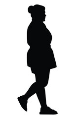 Wall Mural - Woman silhouette vector on white background ,people in black and white, illustration for creative content.