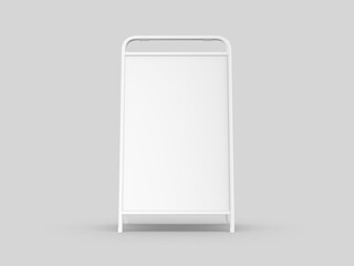 Blank Double Sided Sidewalk Sign A Frame Dry Erase Folding Sandwich Chalkboard. 3d illustration.