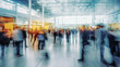 © Bartek - Commuter Rush: People in Motion at Busy Train Station Depot. Generative AI