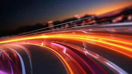 3d render motion line of speed and power or light. Generative ai