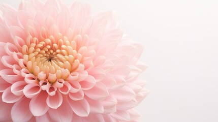 Wall Mural - Dahlia petals macro. Chrysanthemum flower head. Floral abstract background. Generative AI. Illustration for banner, poster, cover, brochure or presentation.