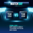 Football match sport graphics blue light template for online broadcast and social media