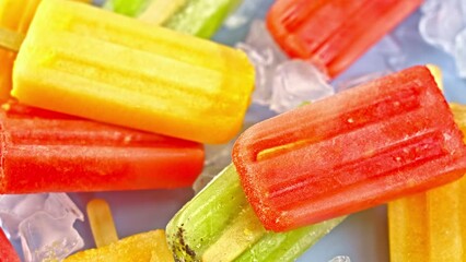 Poster - Summer Concept - Fruit Popsicles with Various Flavors