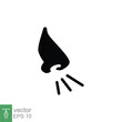 Runny nose icon. Simple solid style. Allergy, congestion, rhinitis, Allergic flu, cold, human nasal concept. Black silhouette, glyph symbol. Vector illustration isolated on white background. EPS 10.