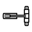 door closer hardware furniture fitting line icon vector. door closer hardware furniture fitting sign. isolated contour symbol black illustration