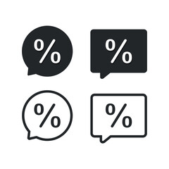 Wall Mural - Percentage message icon. Illustration vector