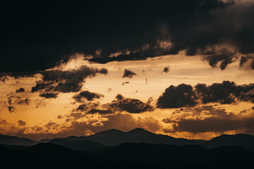 sunset over the mountains