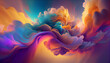 © PixxStudio - Colorful swirling dreams. Cloud background with abstract movement. Vision of beauty and imagination. Sky full of wonder and fantasy Ai generated image
