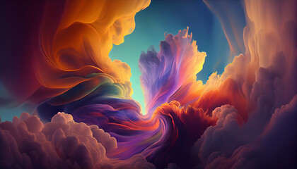 colorful swirling dreams. cloud background with abstract movement. vision of beauty and imagination.