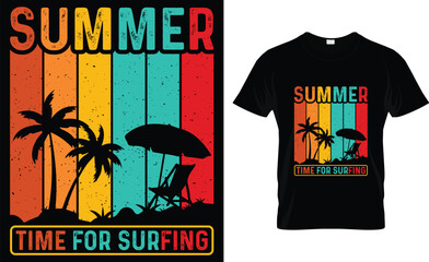 summer time for surfing. Summer T-Shirt design