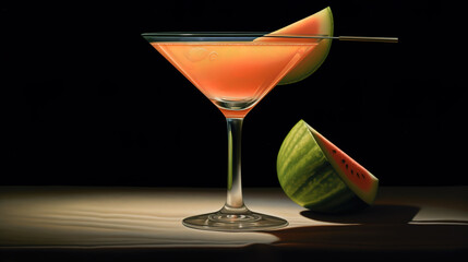 Wall Mural - Watermelon sugar coated martini. Generative ai